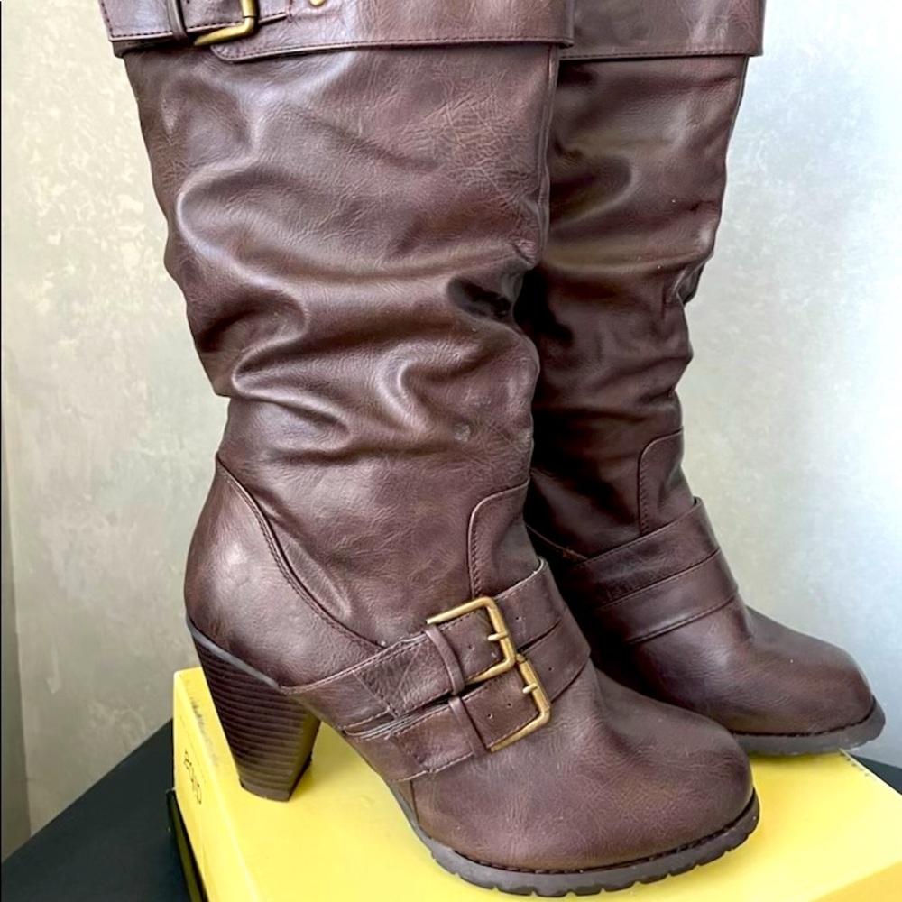 Madden Girl Hiinge Boots Brown